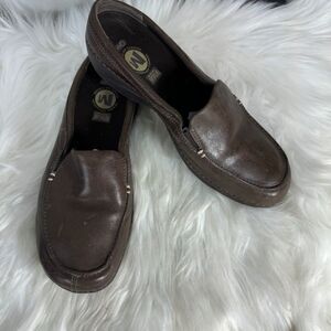 Merrell Brown Leather Slip On Mule Loafers Sz 7.5